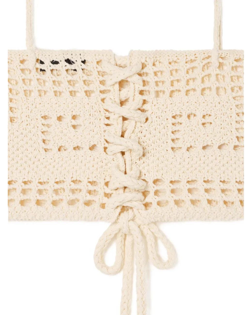 Alanui Natural Where The Waves Begins Crochet Tassel-Detail Top