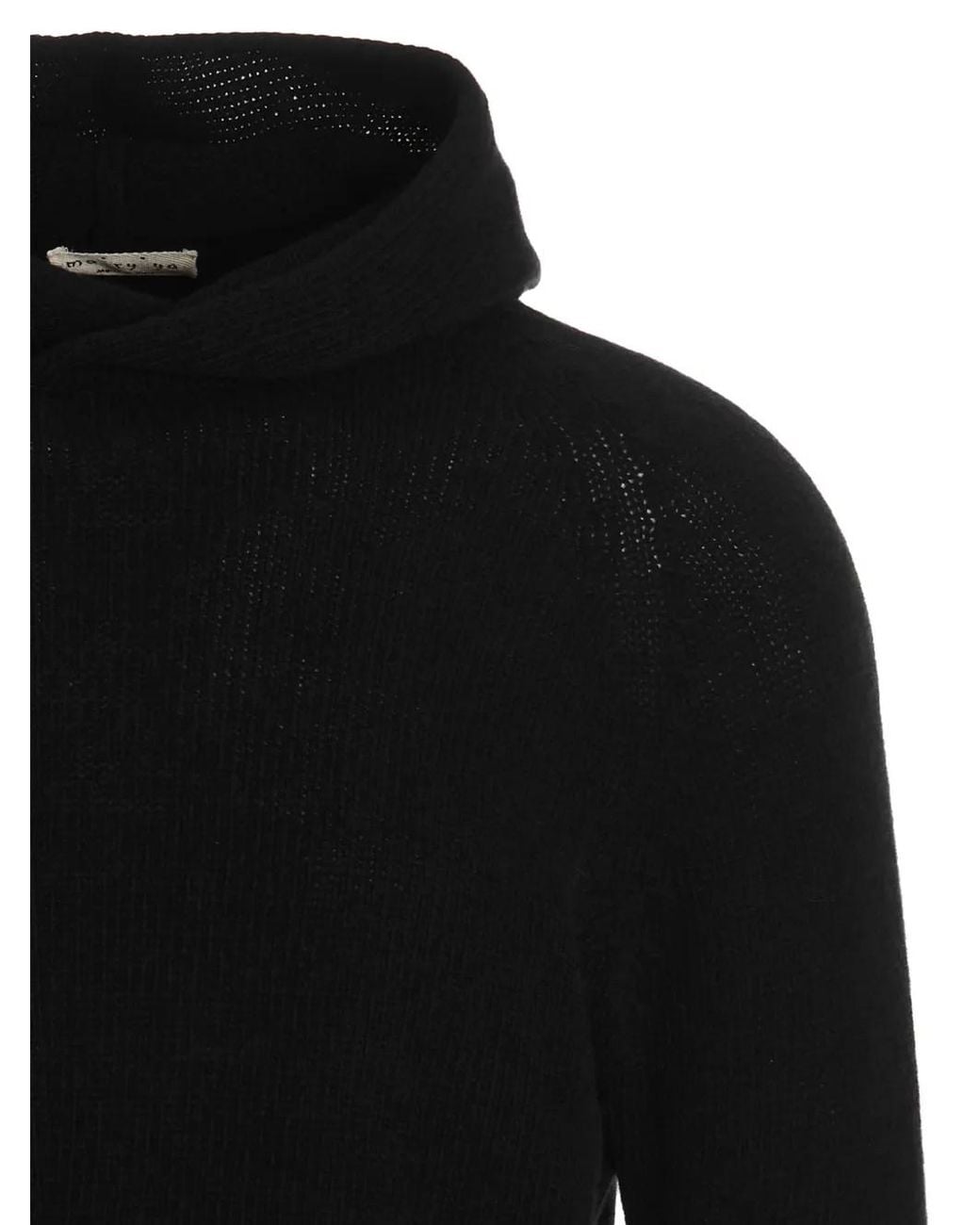 Ma'ry'ya Black Hooded Side-Split Sweater for men