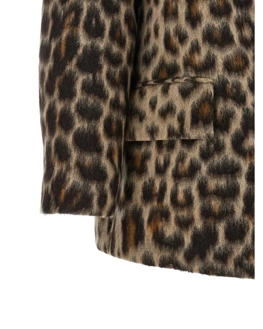 Alberto Biani Gray Animal-Print Coat