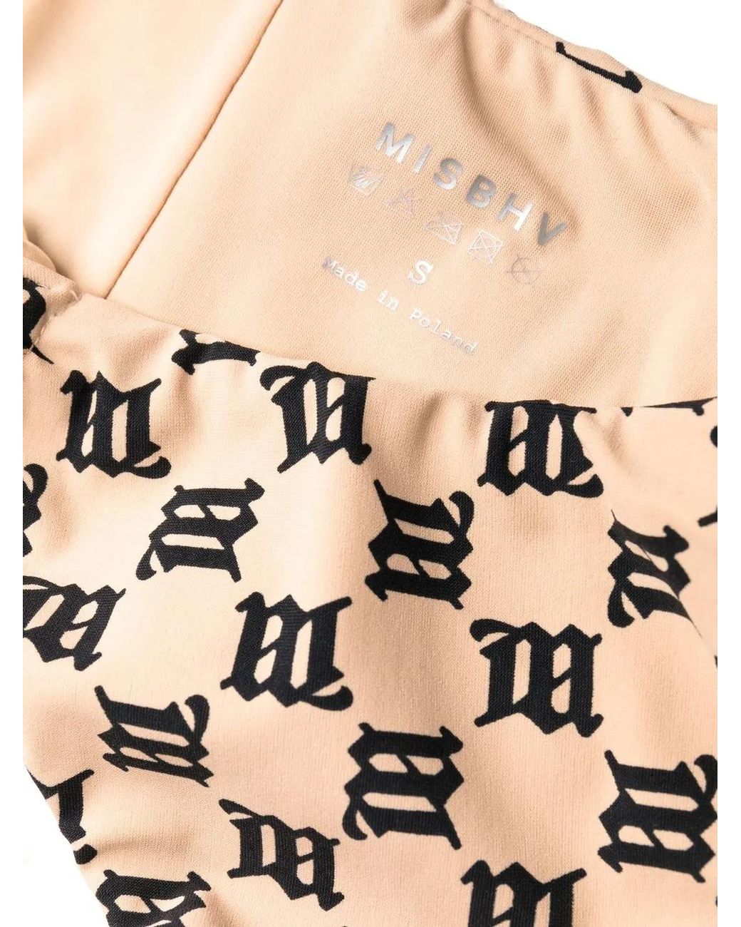 M I S B H V White Monogram-Pattern Bikini Bottoms