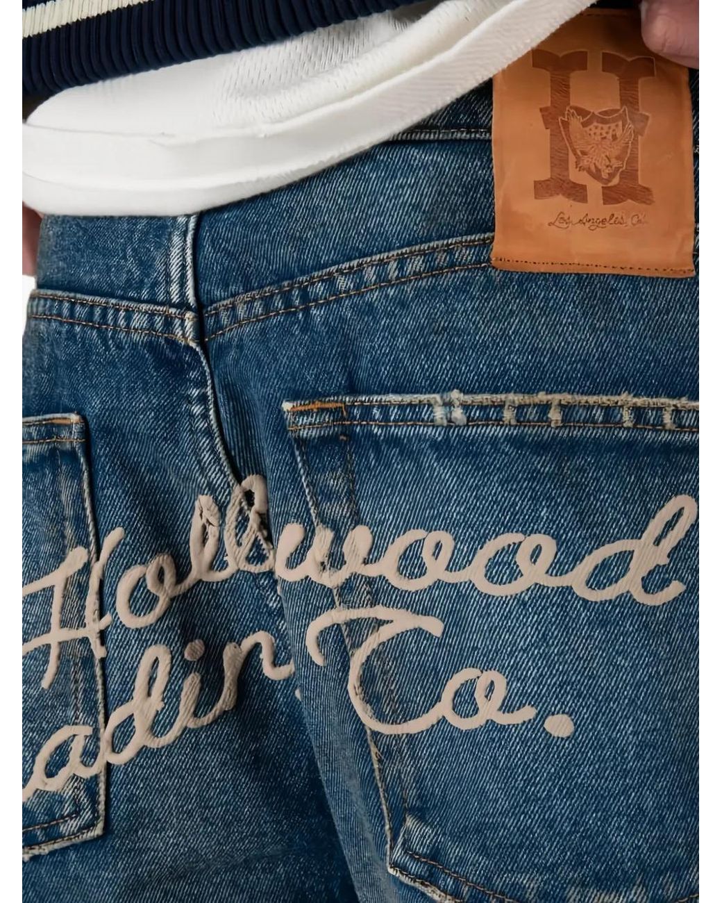 HTC Blue Gatorade Leather-Patch Jeans