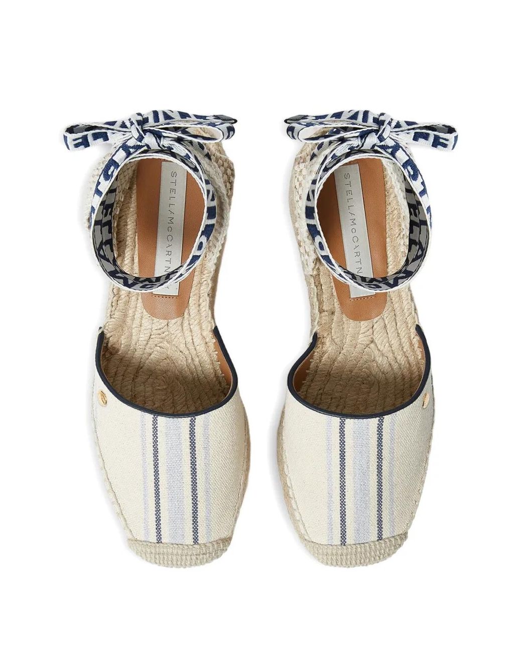Stella McCartney Metallic Gaia Striped Espadrilles