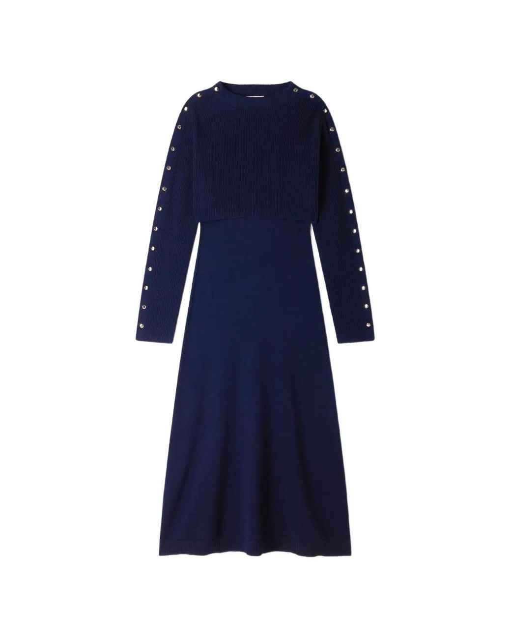 Sandro Blue 2-In-1 Knit Maxi Dress