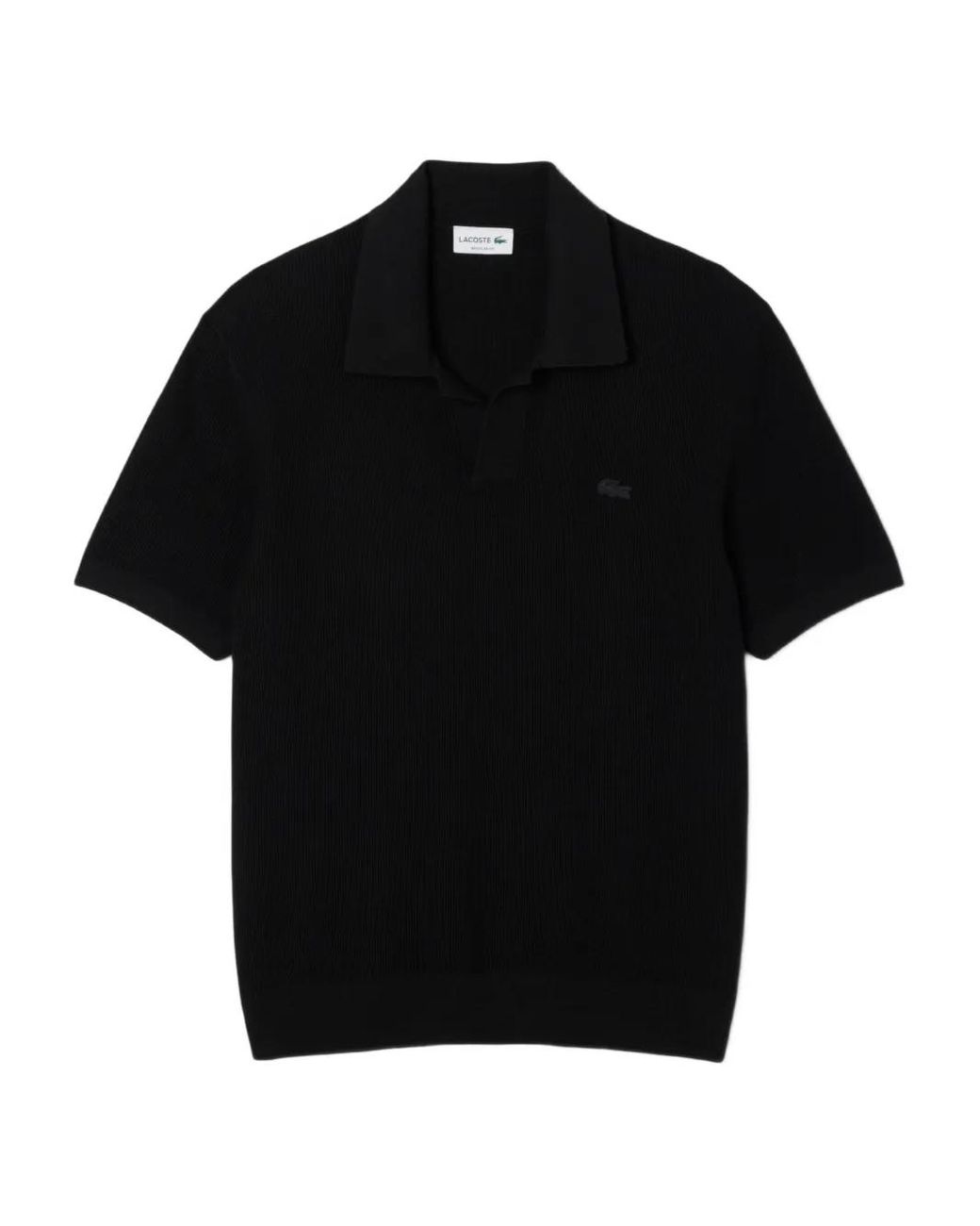 Lacoste Black Short-Sleeve Polo Sweater for men