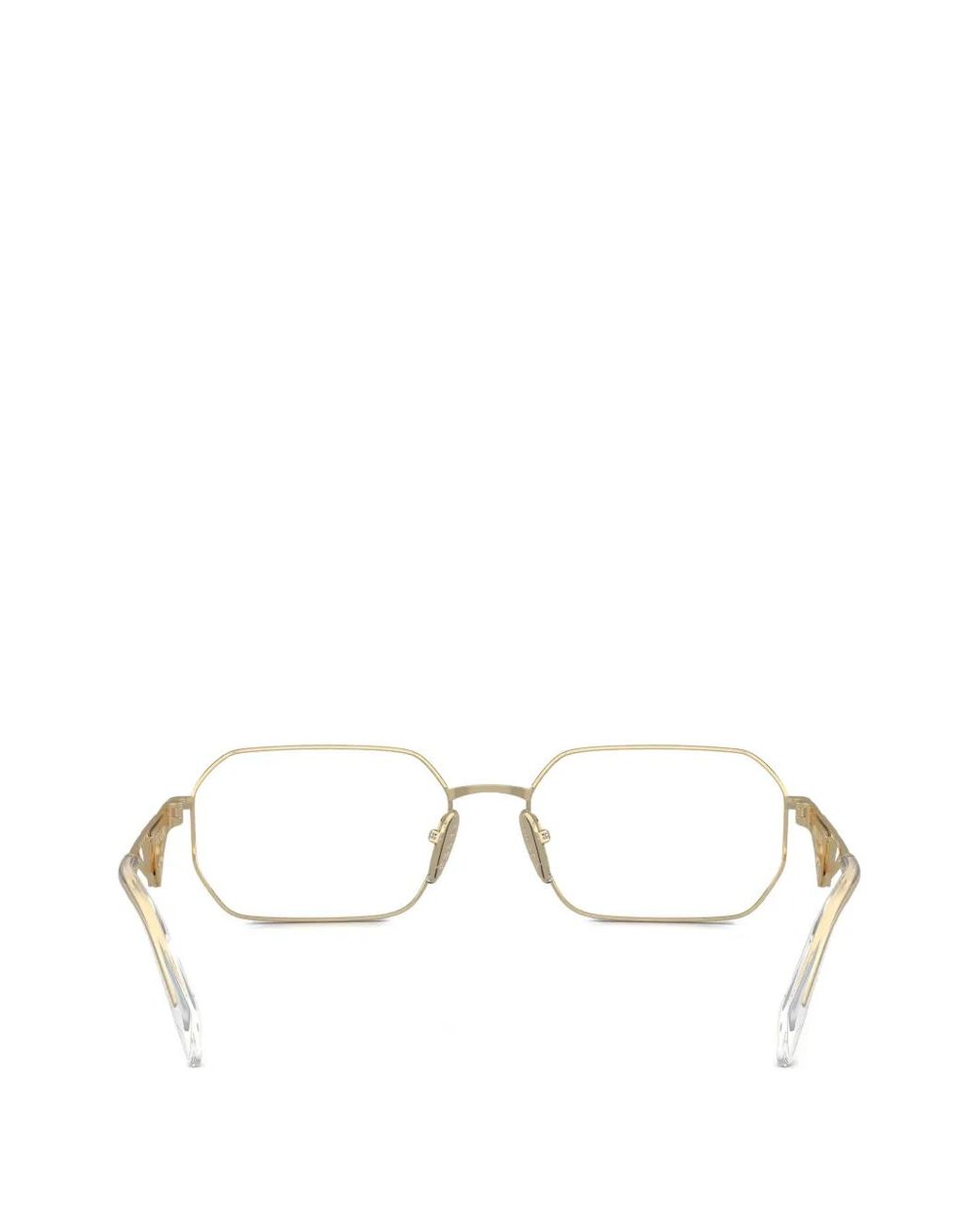 Prada White Brille Mit Geometrischem Logo