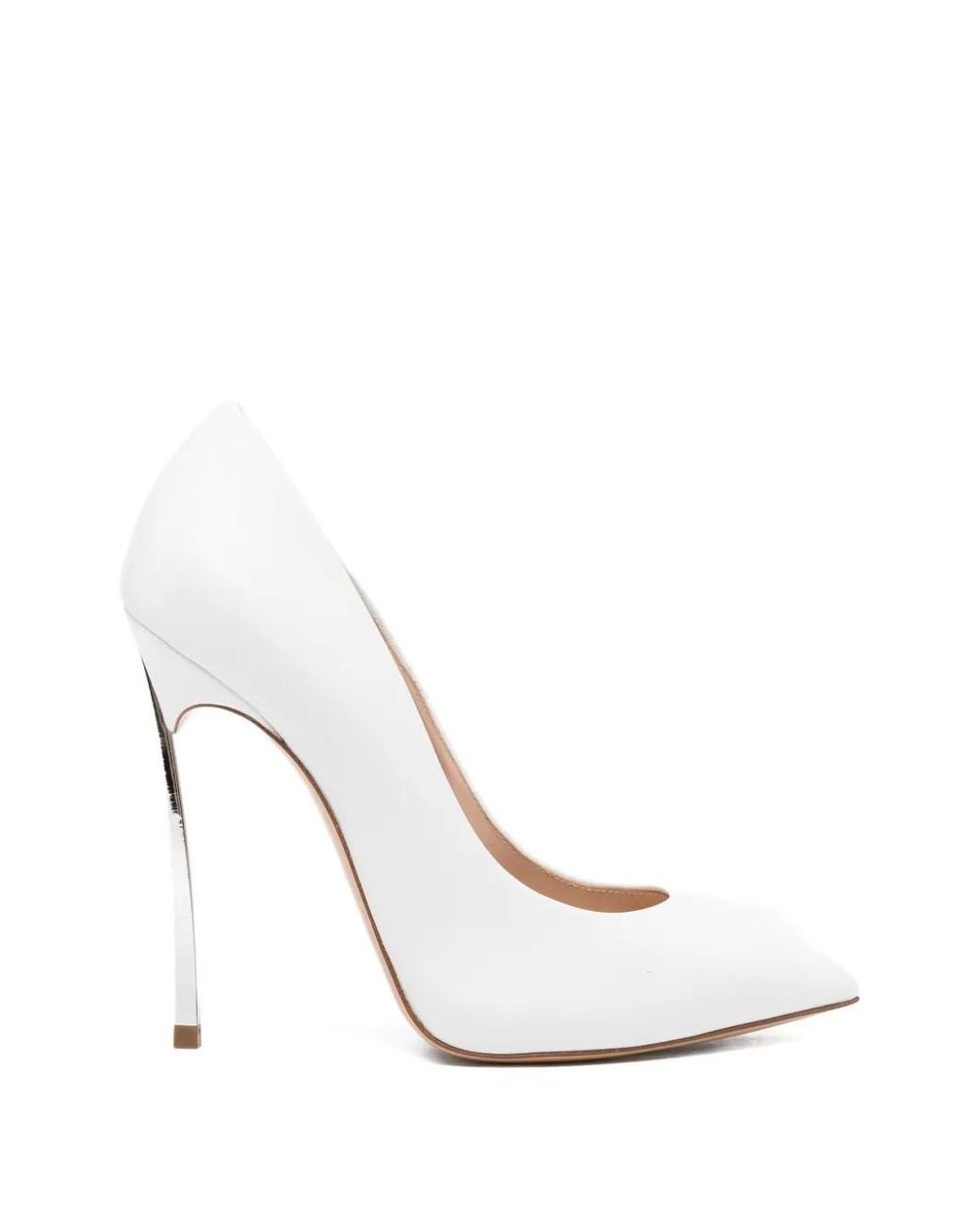 Casadei White Blade Pointed-Toe Pumps
