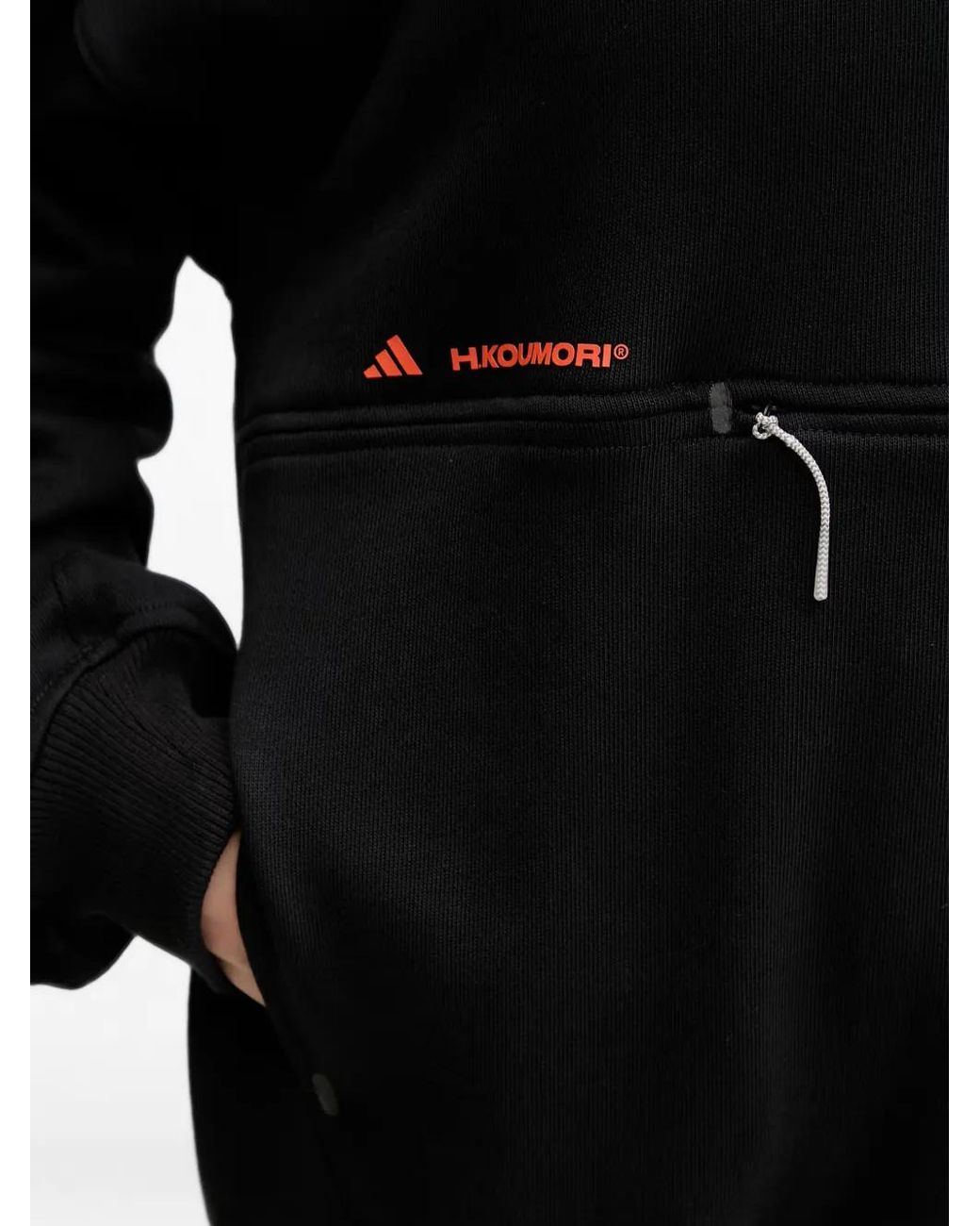 Adidas Black X Hermanos Koumori Logo-Detail Hoodie