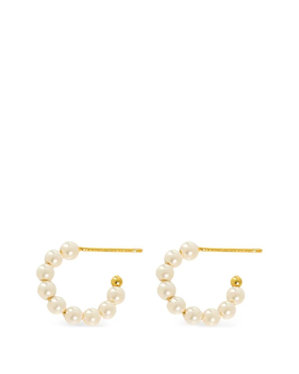 Hzmer Jewelry Natural Pearl-Embellished Hoop Earrings