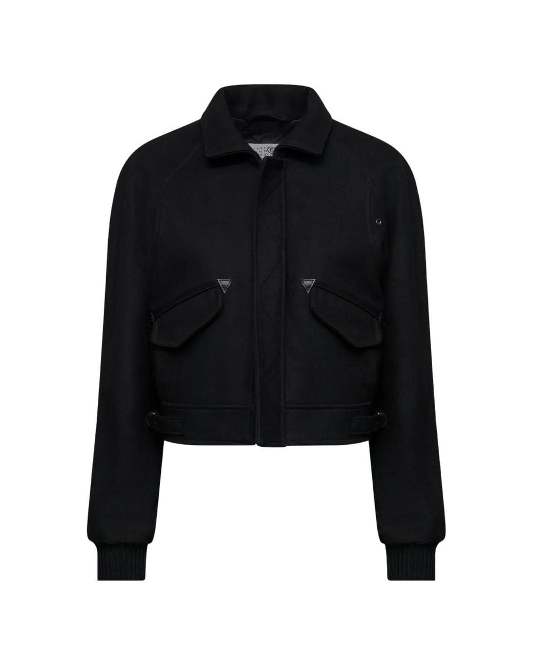 MM6 by Maison Margiela Black Flap-Pocket Bomber Jacket
