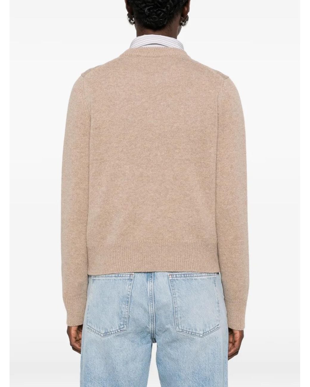 Maison Kitsuné Natural Bold Fox Intarsia-Knit Sweater