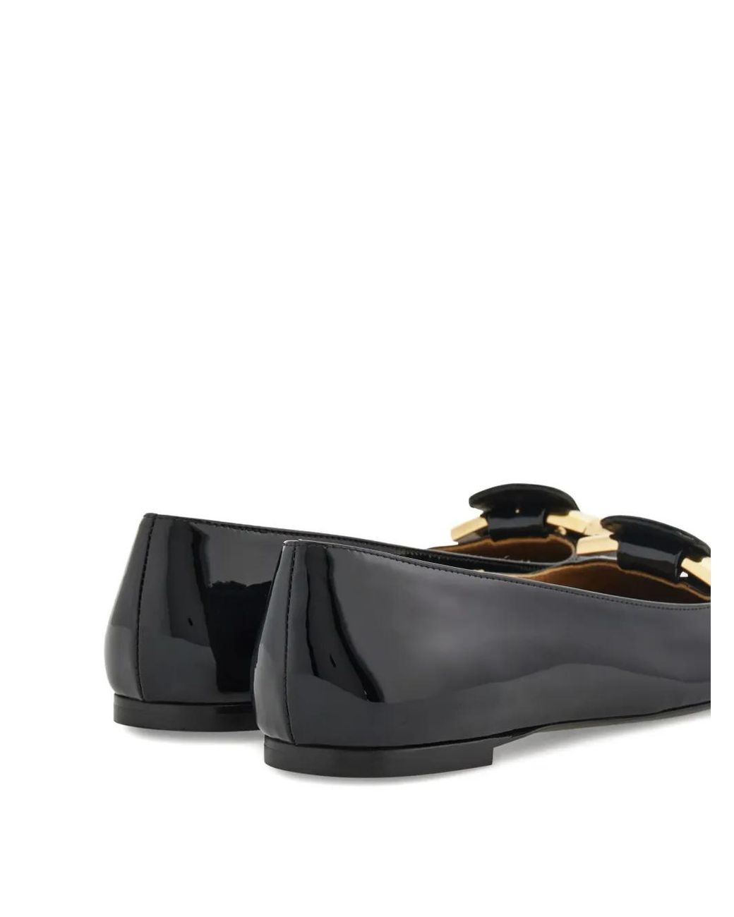 Ferragamo Black Gancini Ballet Flats