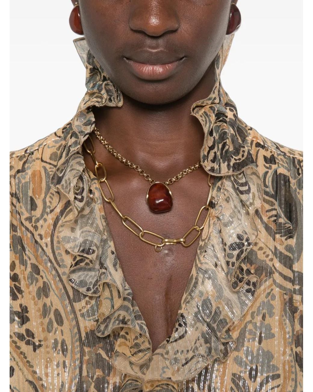 Etro Natural Paisley Leopard-Print Maxi Dress