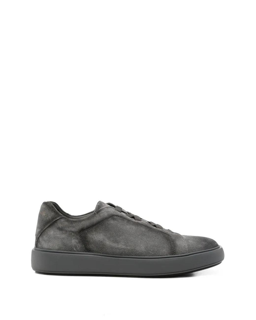 Officine Creative Gray Suede Lace-Up Sneakers for men