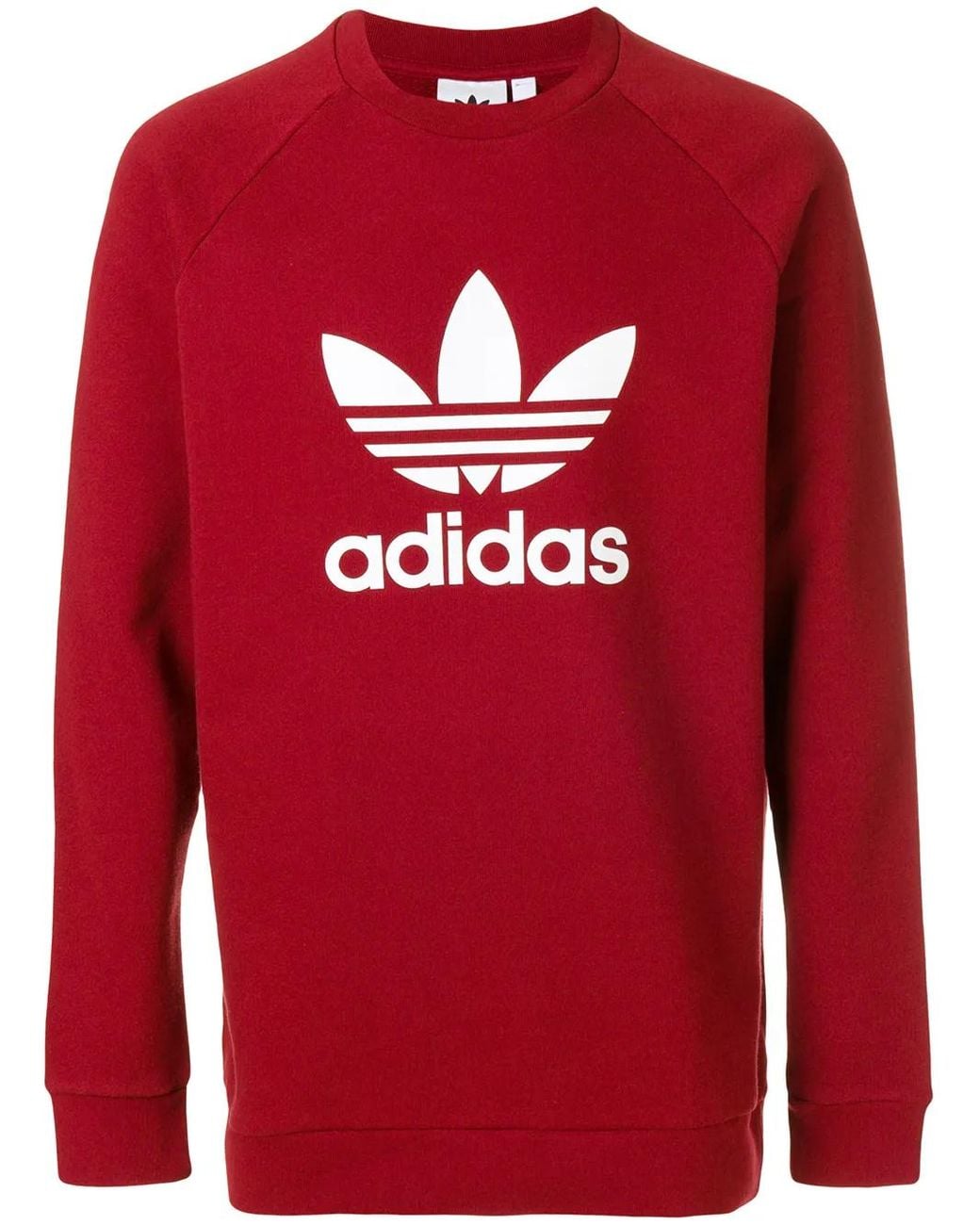 Adidas Red Trefoil Crew-Neck Sweatshirt for men
