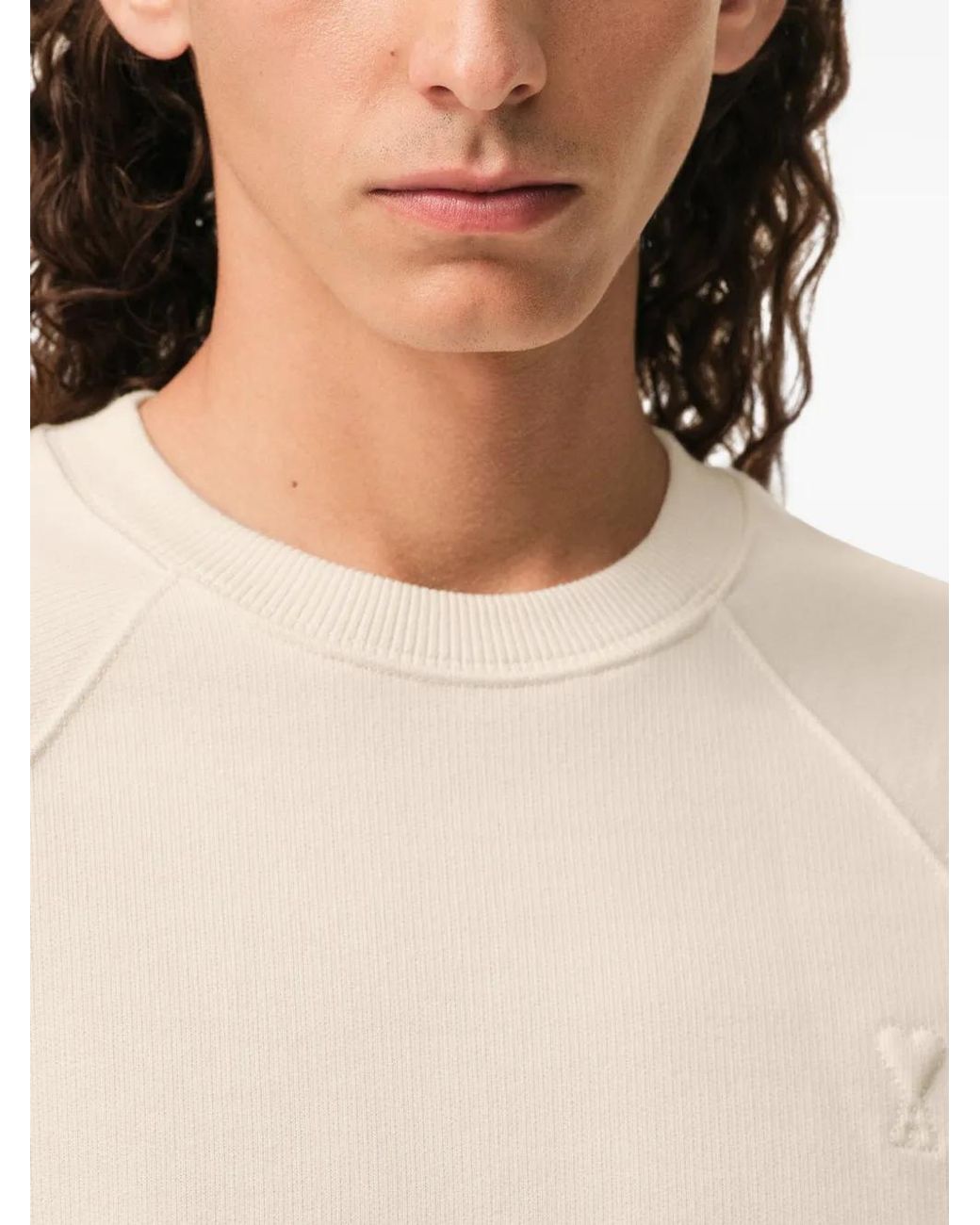 AMI Sweater Met Logo in het White
