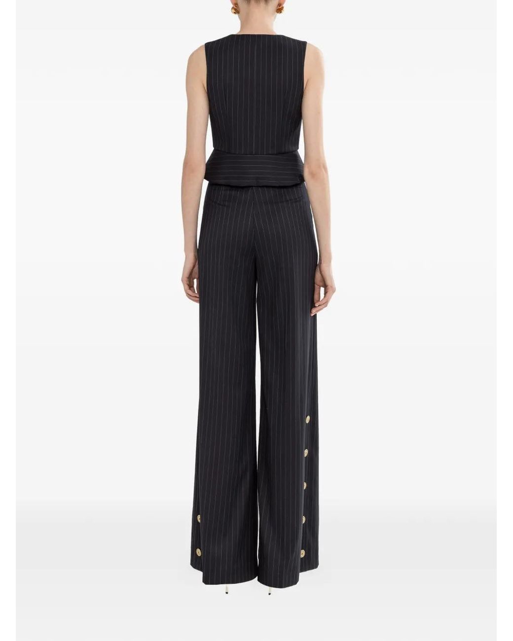 Nissa Black Single-Breasted Waistcoat