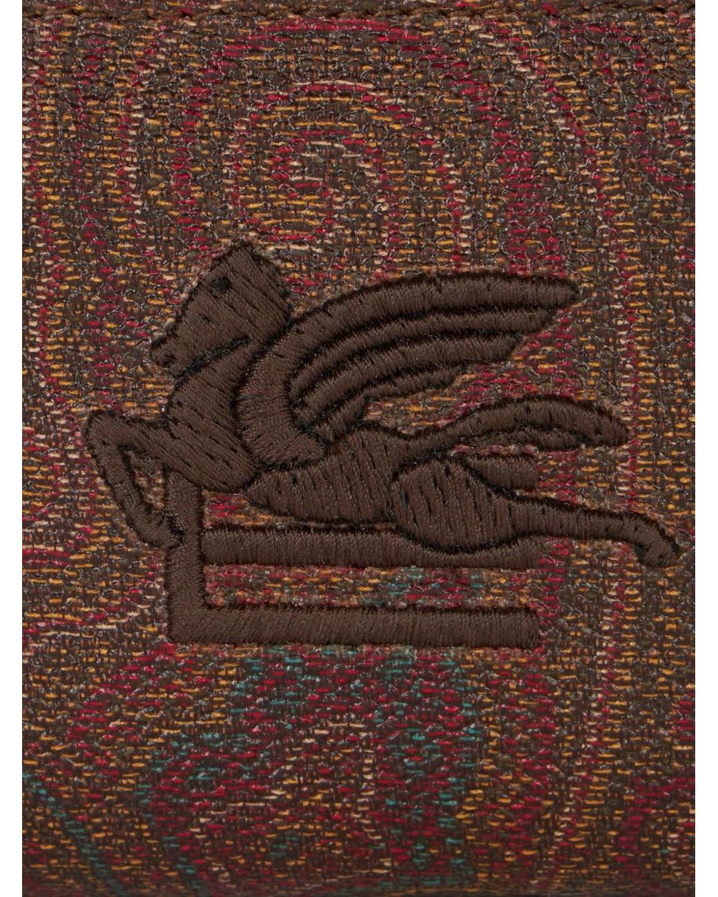 Etro Brown Pegaso Portemonnaie Mit Reißverschluss