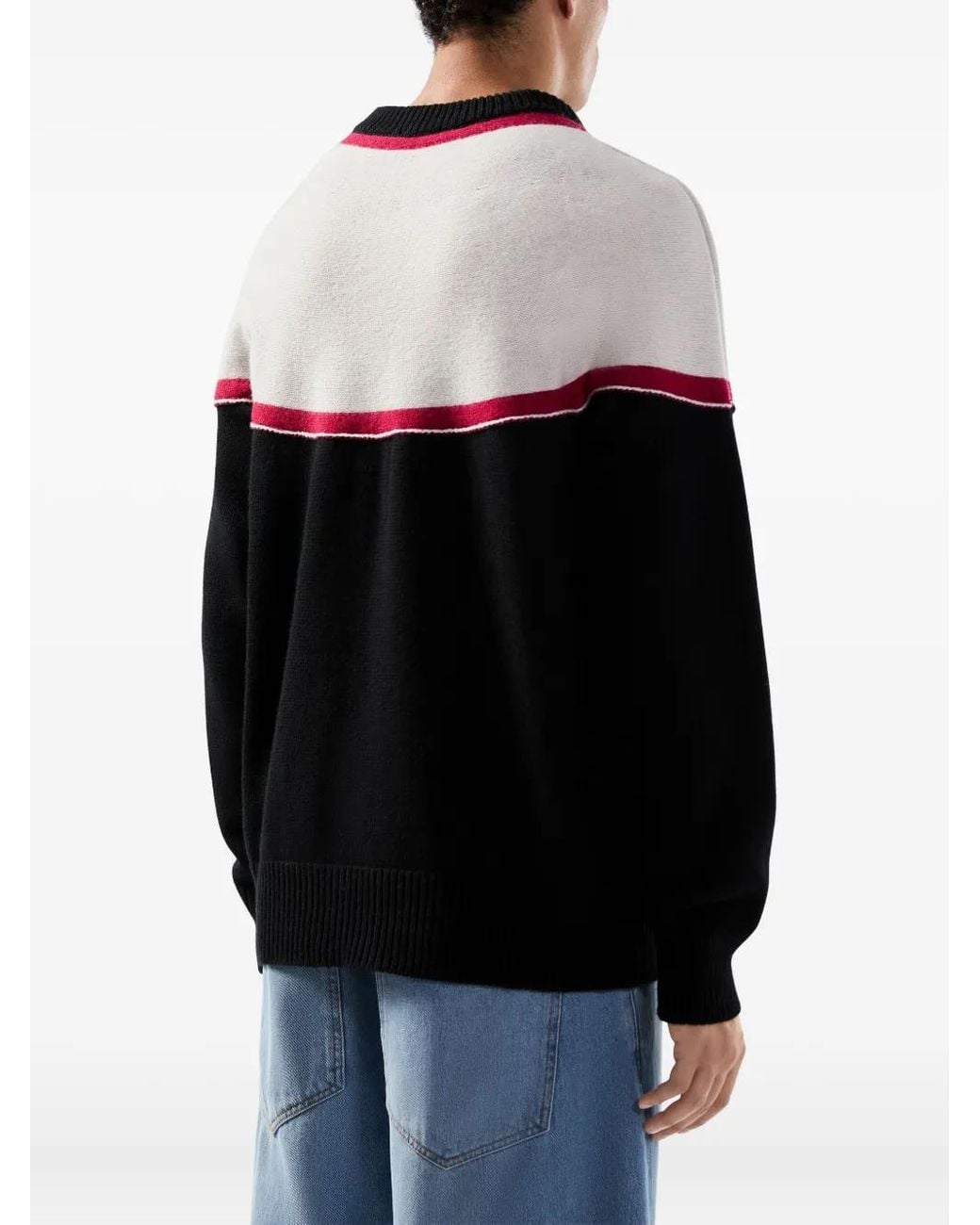 Gcds Blue Logo-Intarsia Sweater for men