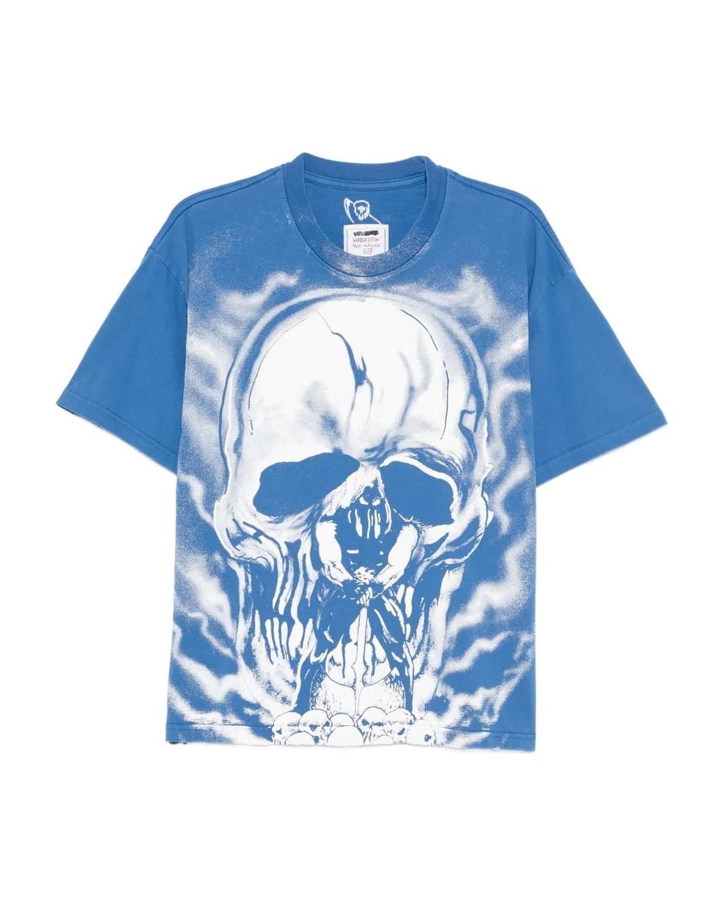 Warren Lotas Blue Graphic-Print T-Shirt for men