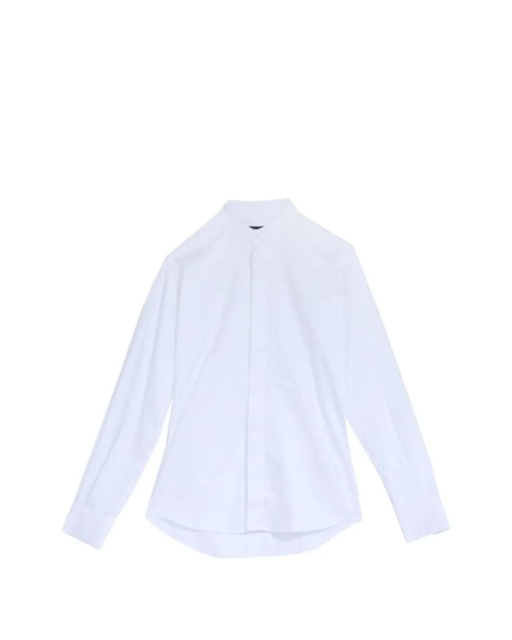 Karl Lagerfeld White Bib-Front Mandarin-Collar Shirt for men