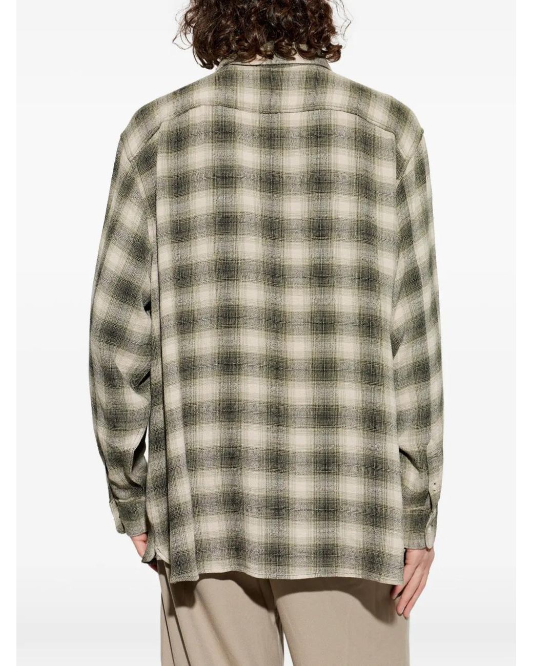 AllSaints Green Lumley Check-Pattern Shirt for men
