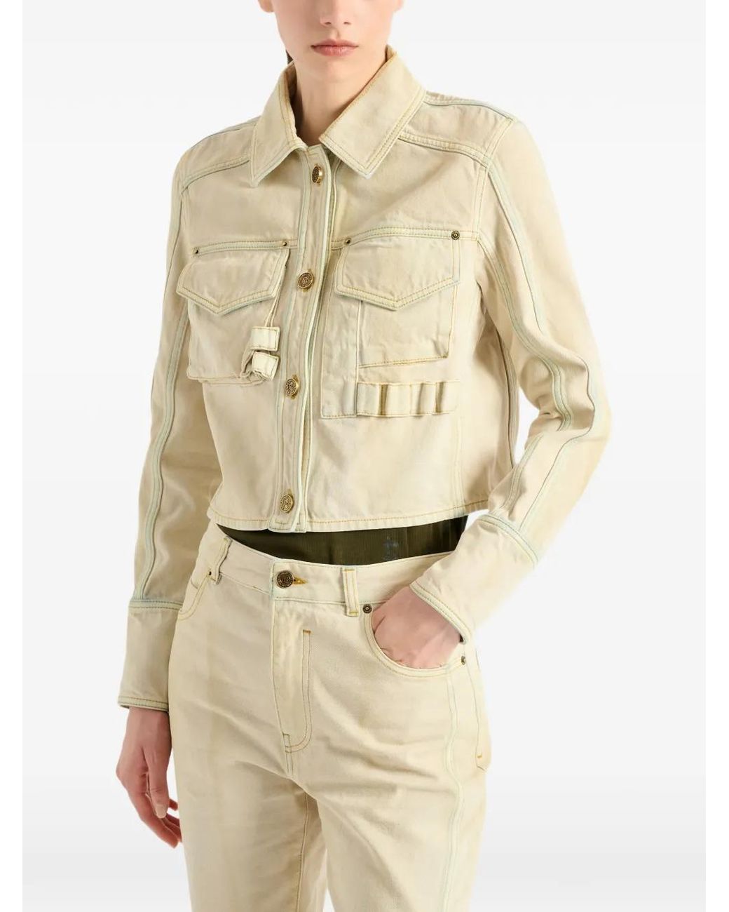 Balmain Natural Faded Denim Jacket