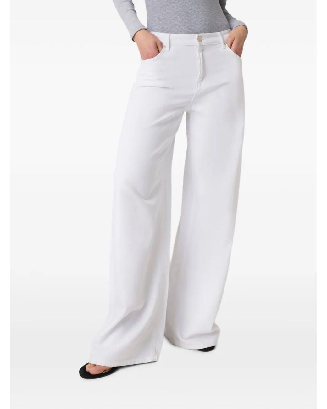 Guess White Wide-Leg Pants