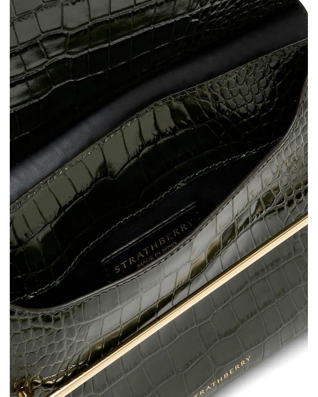 Strathberry Black Leather Clutch Bag