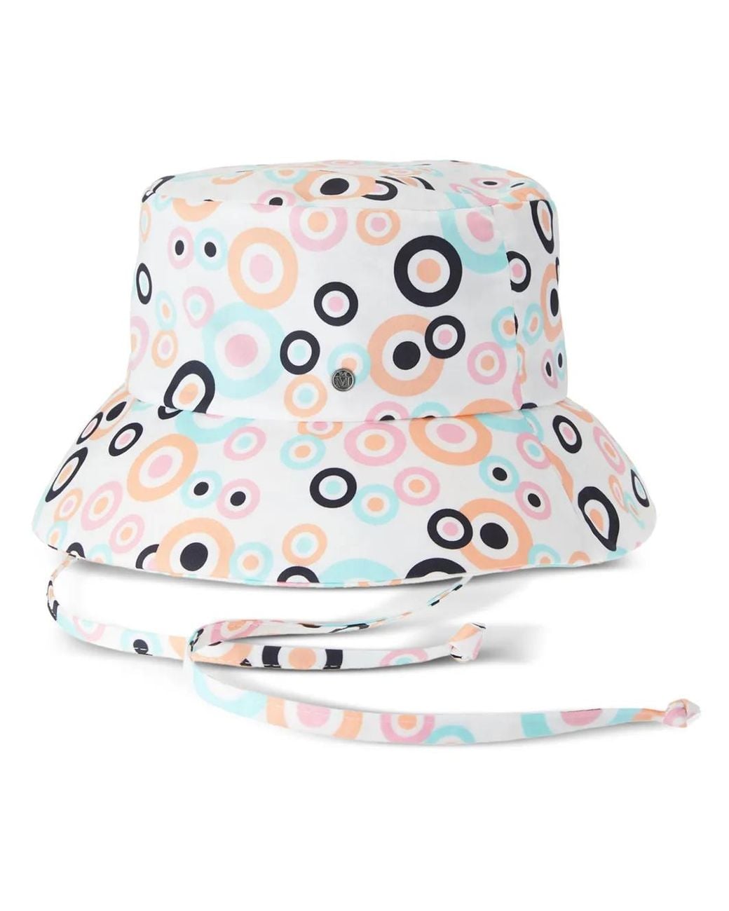 Maison Michel White Angele Graphic-Print Cotton Bucket Hat