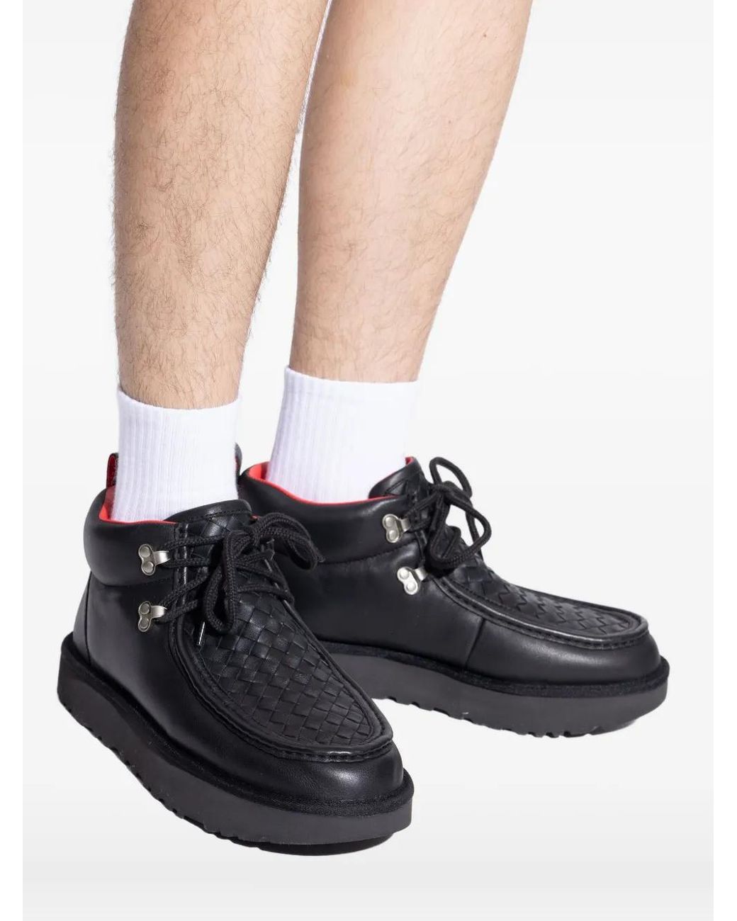 Ugg Black Woven Lace-Up Trainers for men