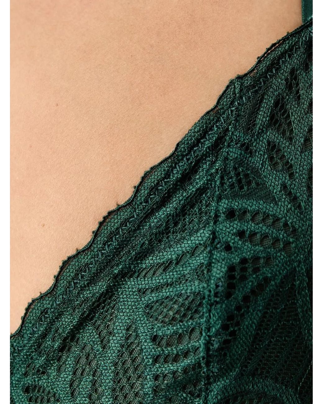 DKNY Green Lace-Patterned Underwired Bra