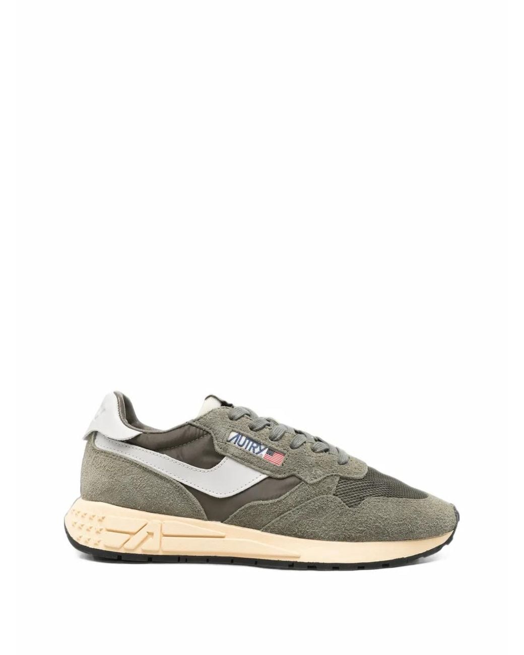 Autry White Reelwind Panelled Suede Sneakers for men