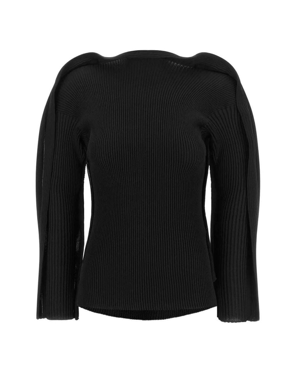 Issey Miyake Black Prance Sculptural-Draped Sweater