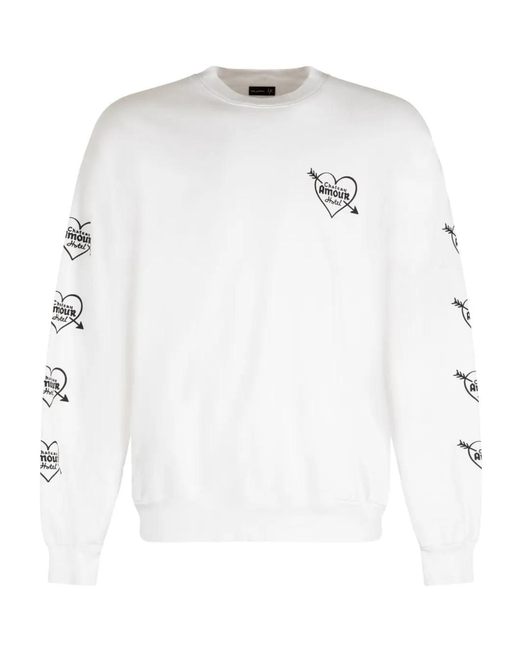 Local Authority White Cotton Print Sweatshirt for men