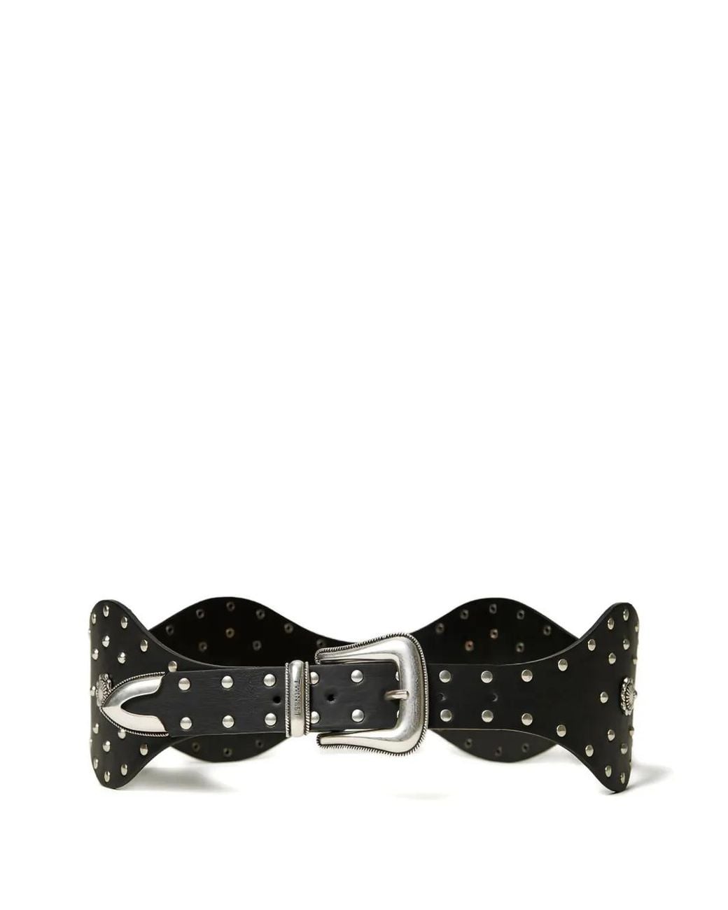 Twinset Black Stud-Embellished Wave Belt