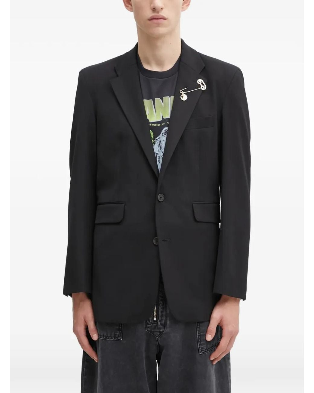 Aries Black Pin-Detail Blazer for men