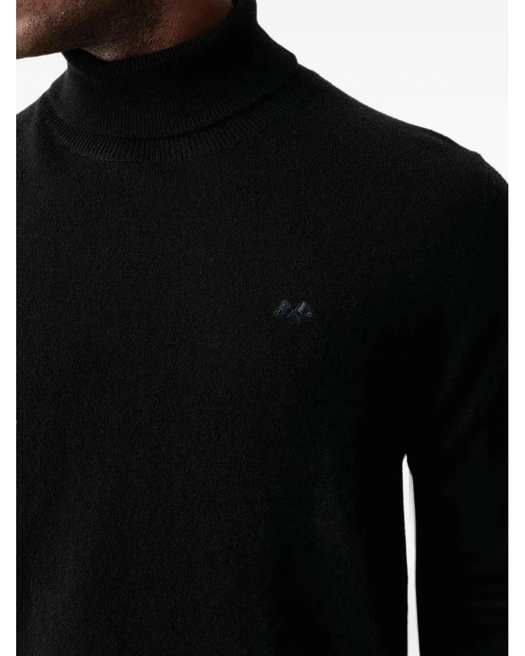 Lindbergh Black Pull À Logo Brodé Et Col Roulé for men