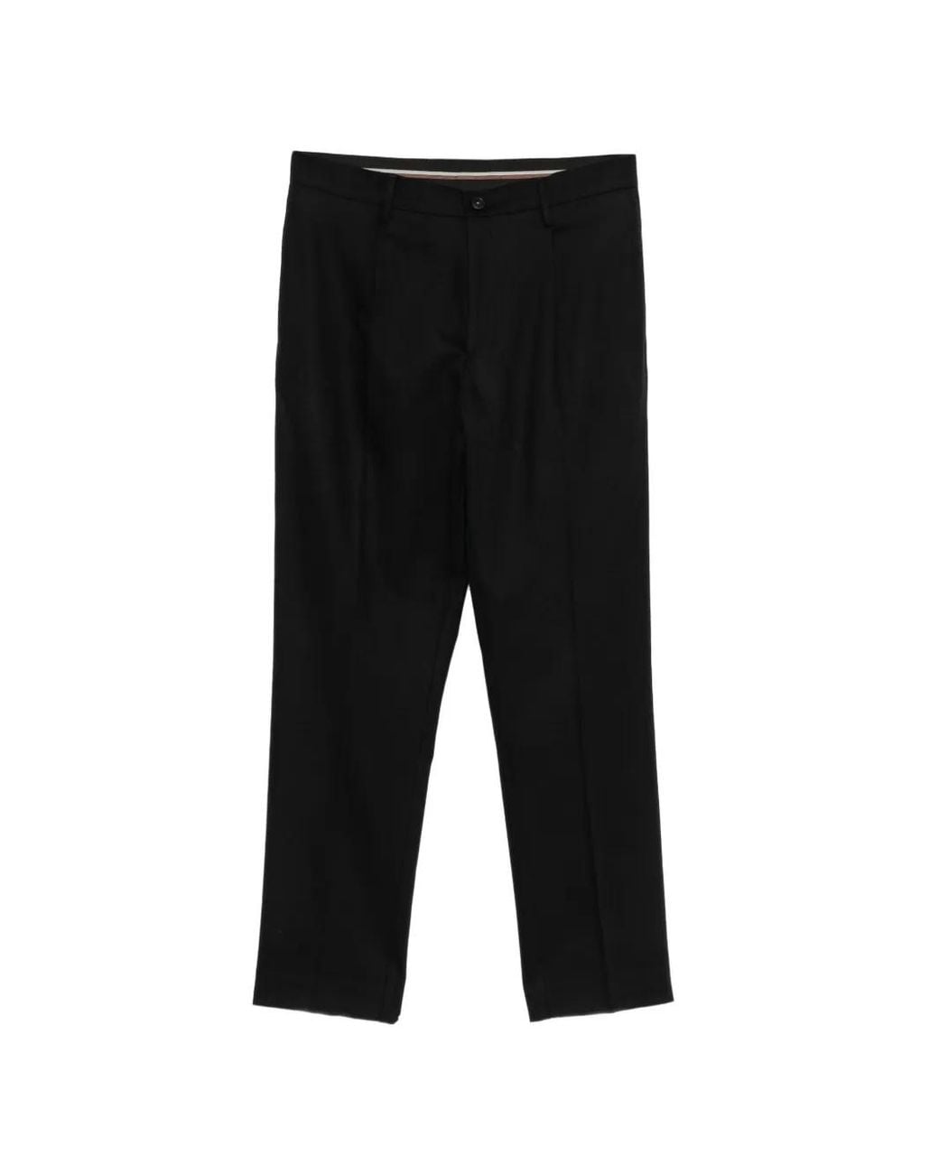 Canali Black Pleated Tailored Trousers for men