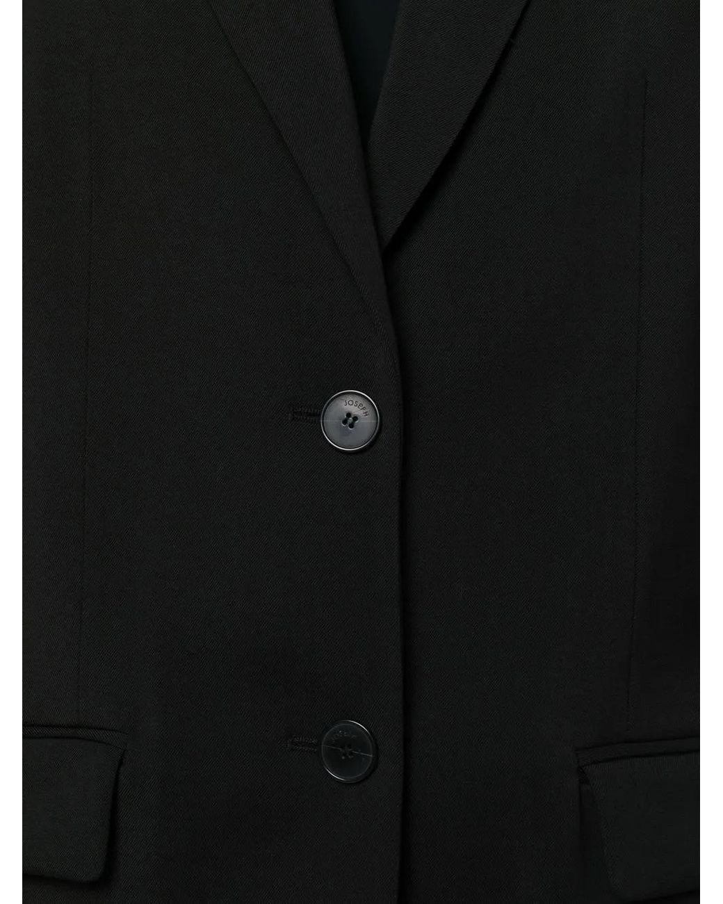 Joseph Black Single-Breasted Wool Blazer
