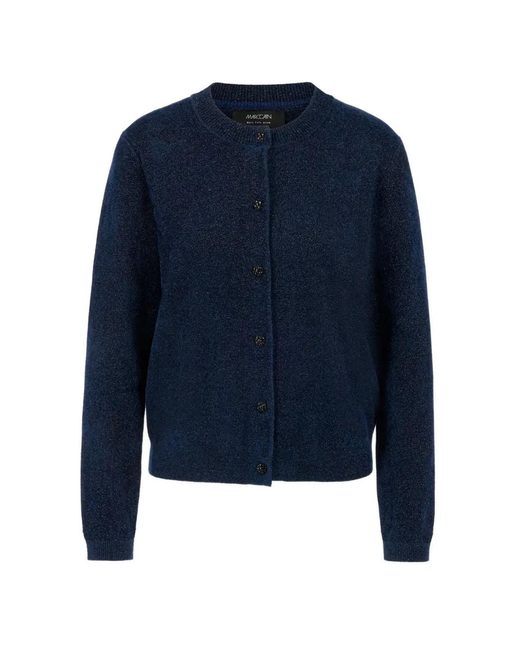 Marc Cain Blue Decorative-Button Knit Cardigan
