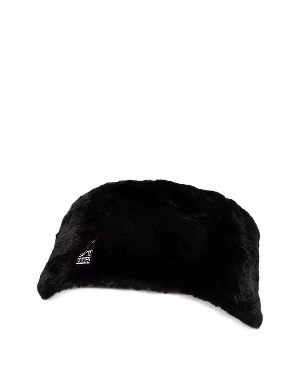 Kangol Black Logo-Patch Faux-Fur Hat