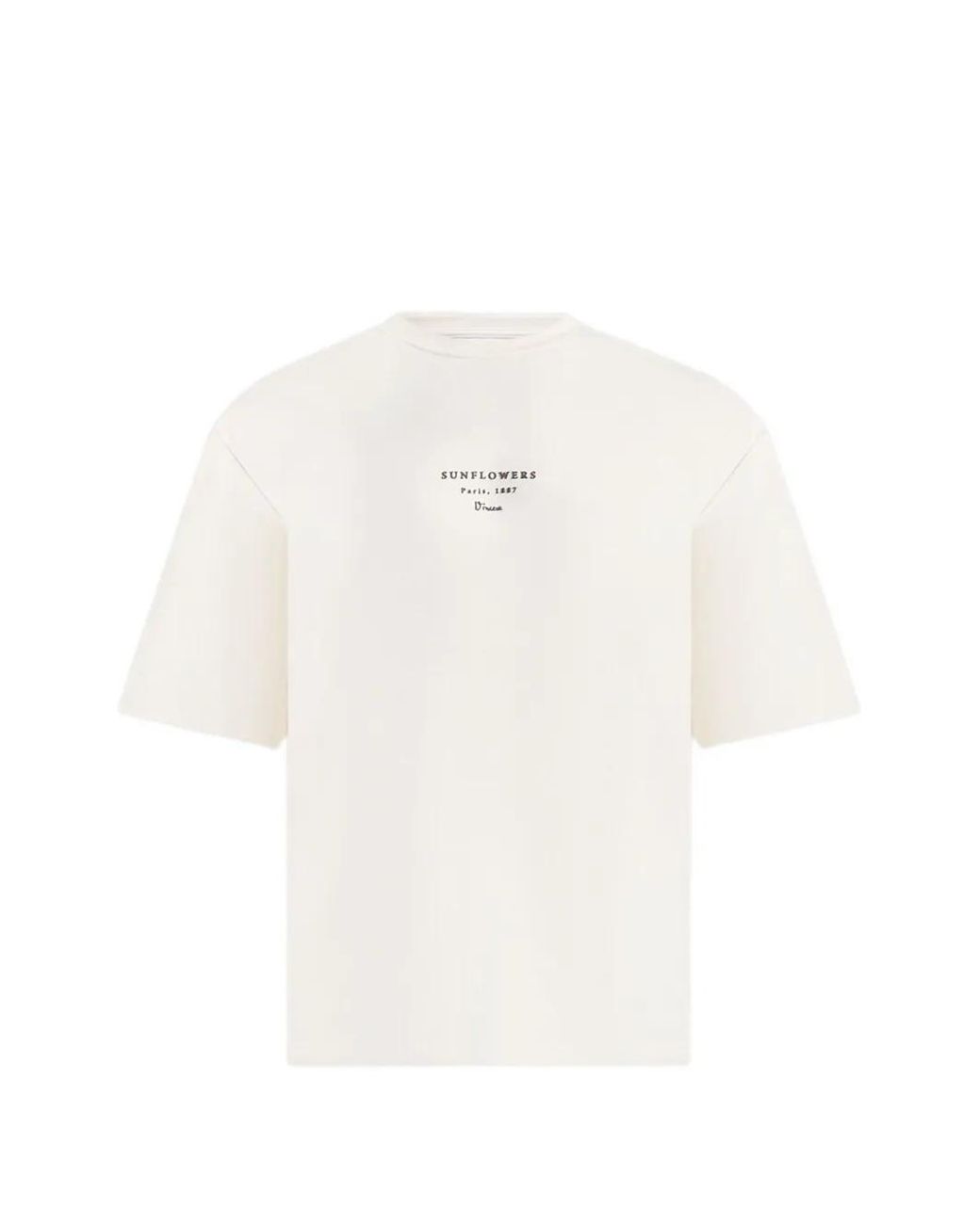 Manière De Voir White Sunflowers Van Gogh-Print Cotton Cream T-Shirt for men
