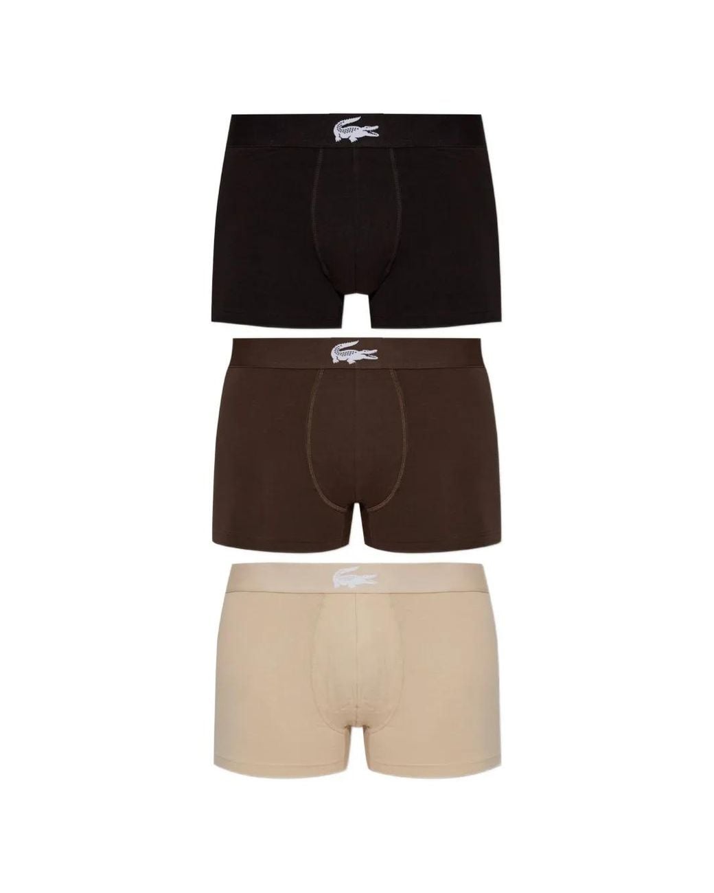Lacoste Black Logo-Embroidered Boxers (Set Of Three) for men