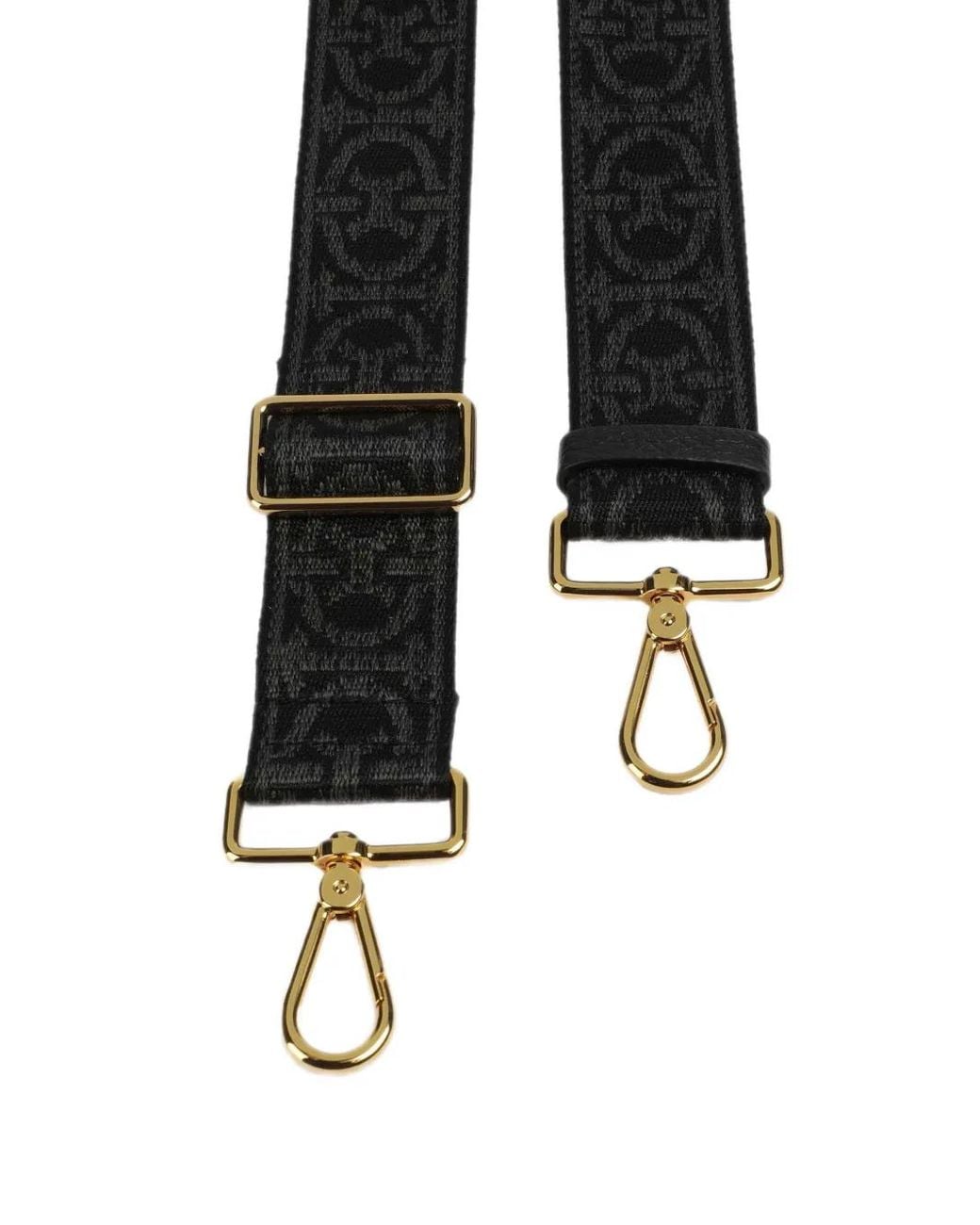 Coccinelle Black Monogram Jacquard-Effect Bag Strap