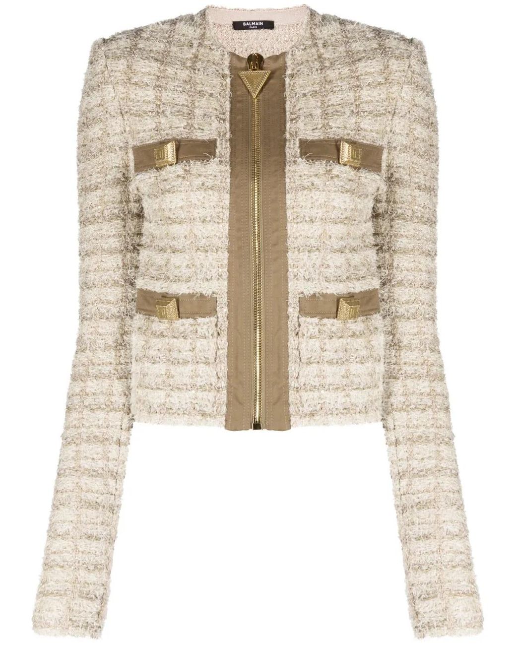Balmain Tweed Jack in het Natural