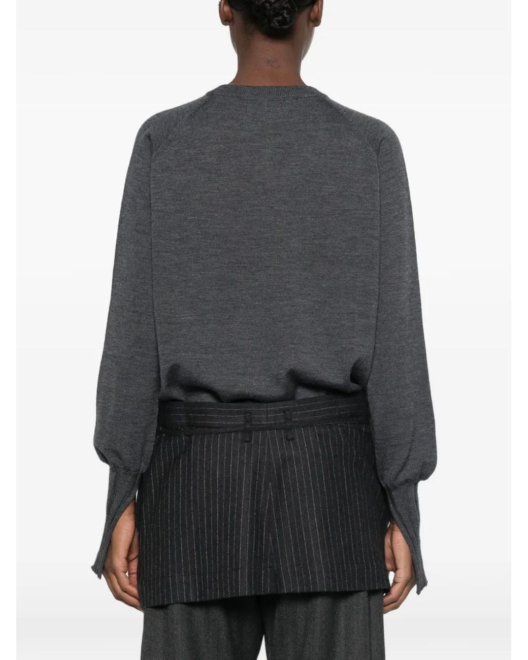 Litkovskaya Gray Raglan-Sleeve Sweater