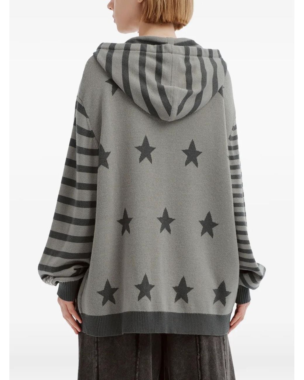 Mini Cream Gray Cardigan À Manches Rayées