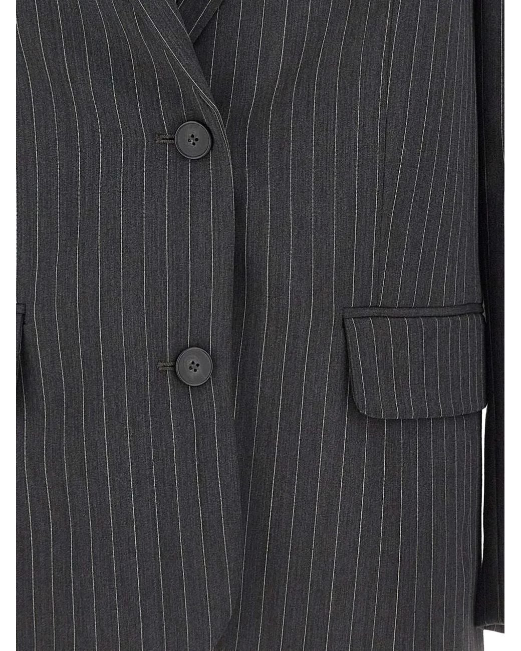 IRO Black Kamea Pinstripe-Pattern Blazer