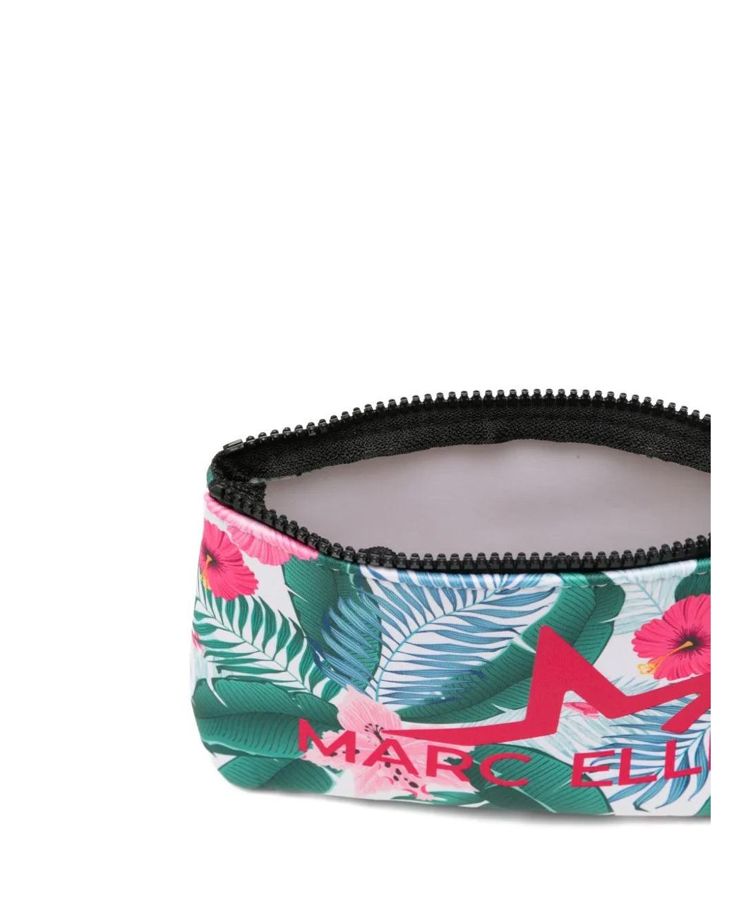 Marc Ellis White Buby Tropical-Print Clutch Bag