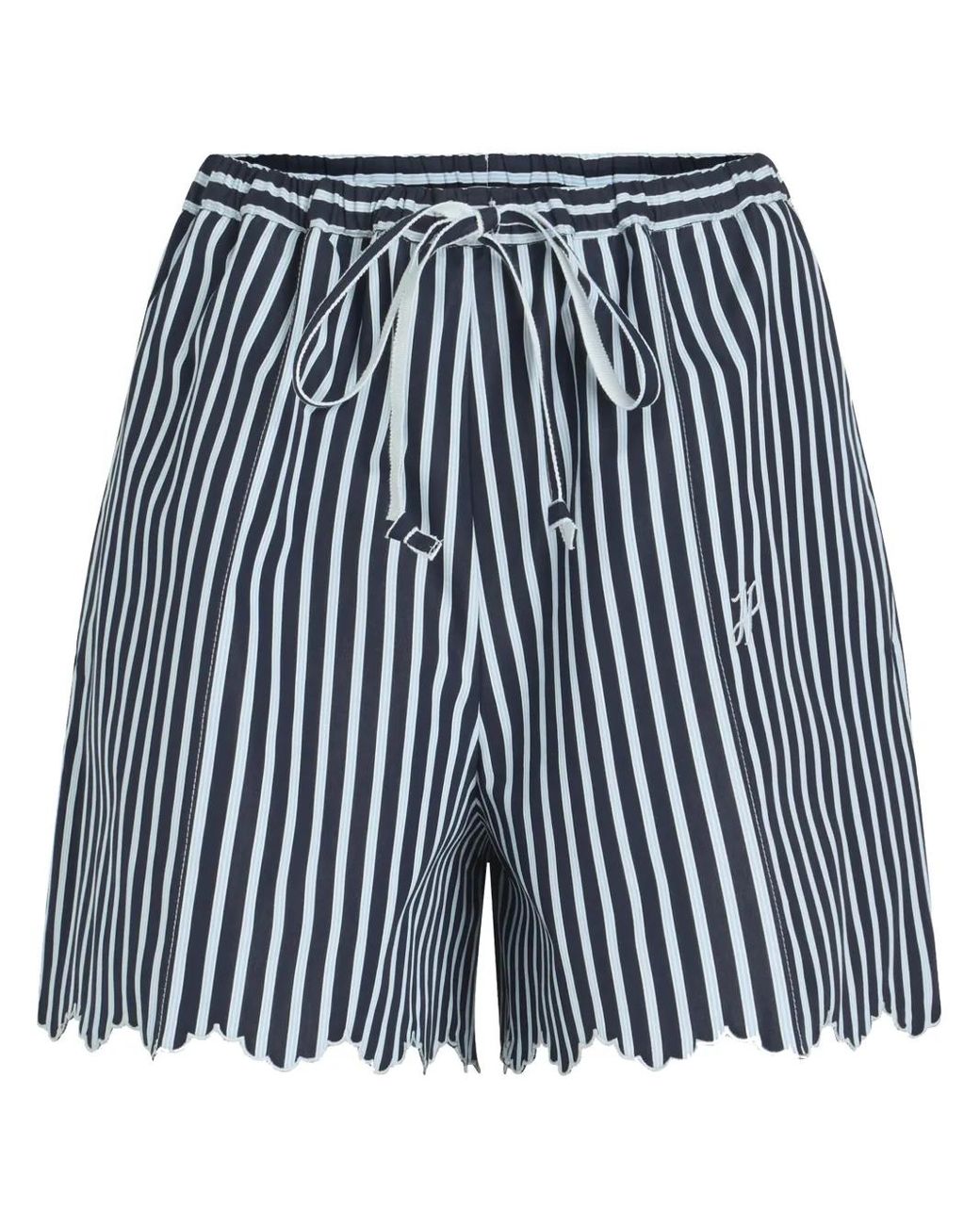 Patou Blue Striped Drawstring Shorts